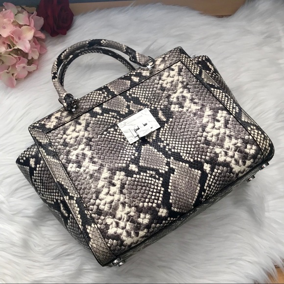 Michael Kors Handbags - Michael Kors Leather Snakeprint Satchel